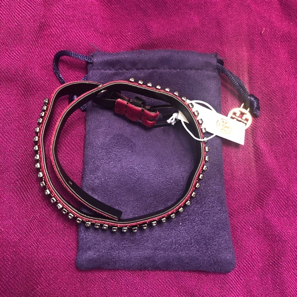 Tory Burch Crystal Embellished Double-Wrap Bracelet in Imperial Garnet - Picture 7 of 7